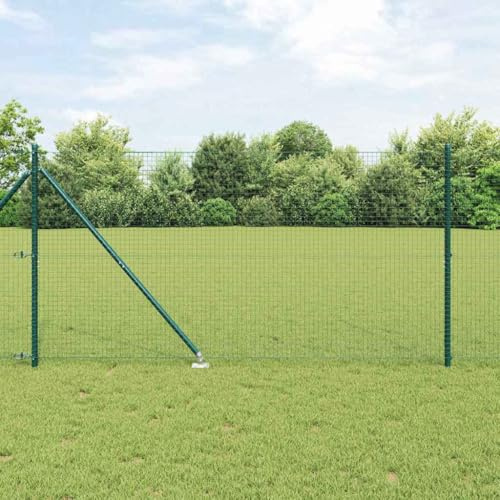 Valla de protección visual con postes verdes, 1,2 x 50 m, acero para camping y estanque