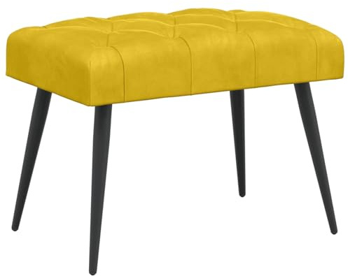 vidaXL Bänk med knappar Gul 60 x 40 x 45 cm Sammet