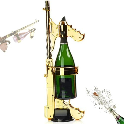 Champagnespraypistol, Justerbar Vin- Och ölskjutare För 750 Ml Till 1,5 L | Med Vinhållare, Enkel Enhandsanvändning, Perfekt för att Skapa en Fantastisk Atmosfär vid Bröllop, Barer och Fester(A)