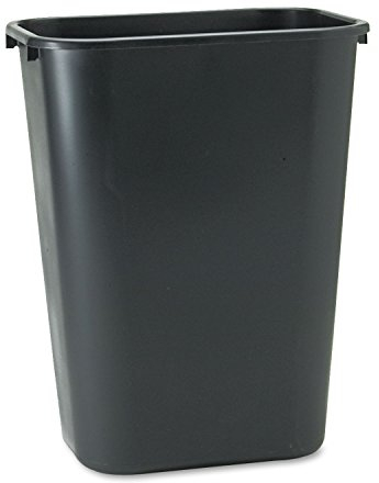 Rubbermaid Commercial Products Corbeille à Papier 39 L Noir – Poubelle Plastique Compacte pour Bureau, Maison, Salle de Bain, S’adapte Sous Bureau, Évier ou Placard – FG295700BLA