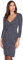 KRISP Women Polka Dot Wrap Midi Dress V-Neck 3/4 Sleeve (Navy, 8), 6487-NVY-08