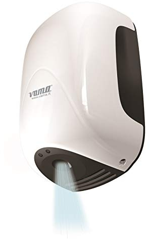 HDcasa Asciugamani Elettrico Automatico Vama Smart Jet Mini 900W, Riscaldamento Rapido, Termoarredo Bagno Compatto Fai da Te Made in Italy, arredo Bagno, Aria Calda, Bianco