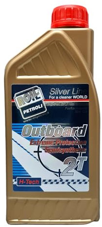 1 Litro di Roil Outboard 2T Blu TC-W3 - Olio con Tecnologia Sintetica - Formulato per Motori FUORIBORDO 2 Tempi con e Senza Miscelatore Automatico