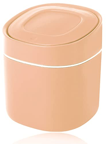 Pattumiera da Tavolo, Pattumiera Piccoli Uffici, Cestino con Coperchio, per Bagno, Cucina, Portatile Portarifiuti, Rosa