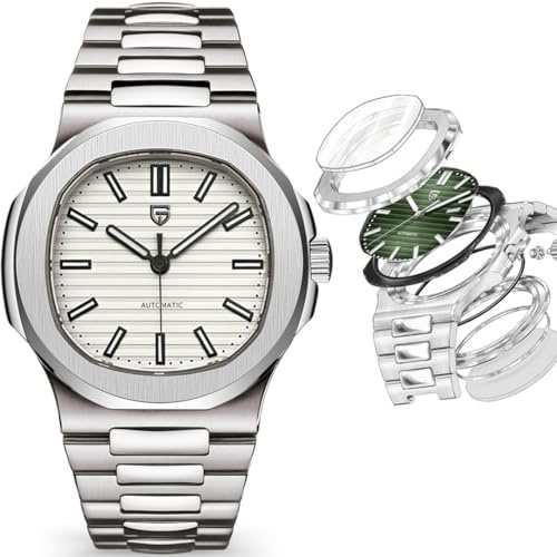 Pagani Design PD1728 Herren-Automatik-Armbanduhren, volles Edelstahl, wasserdicht 100 m, mechanisch