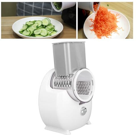 Grattugia Elettrica per Formaggio, Affettatrice Elettrica con Funzionamento One Touch, Affettaverdure Automatica per Formaggi di Frutta e Verdura, Macchina per Insalata per