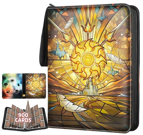 TCGUARD Album pour 900 cartes à collectionner MTG, Standard, YGO/PTCG (9 compartiments, Or)