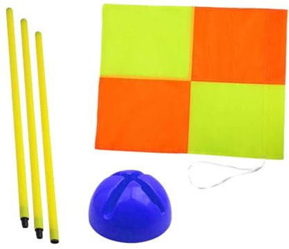 Amagogo Fußball-Eckfahne, Spielfeldausrüstung, vielseitige Trainings-Sportfahne, Fußballfeld-Eckfahne für Erwachsene und Kinder, 1.5 m Stange, Blauer Sockel