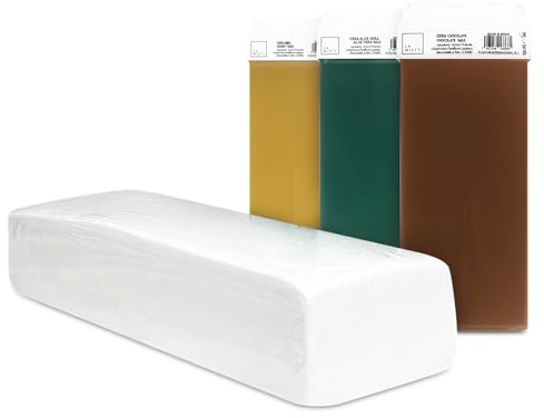 Kit de Depilación 100 Bandas Depilatorias + 3 Cartuchos de Cera Roll On (Miel, Aloe Vera y Chocolate)