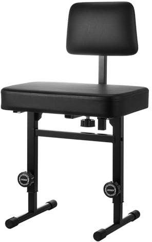 Banc de piano réglable en hauteur, chaise rembourrée, siège confortable pour piano et tabouret clavier, noir
