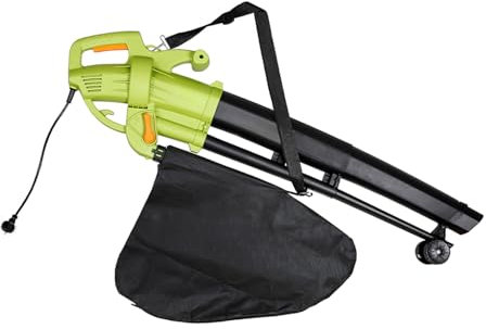Bricozone Soffiatore Elettrico Aspirafoglie Da Giardino 3 in 1 Con Sacca Raccolta Da 45 L Rotelle e Tracolla Aspiratore Trituratore Soffia Foglie 3000 W 270 Km/h Manutenzione Giardino Spazi Esterni