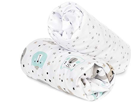 Flyideas 2er-Set Flanell Spannbettlaken für Kinderwagen 75x35 cm – 100% Warmes, Weiches Baumwolllaken für Babys und Neugeborene, perfekt für den Winter