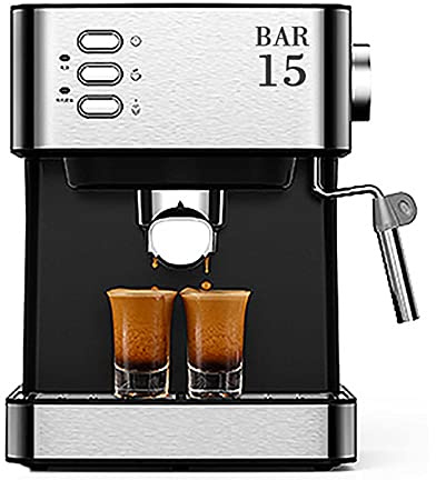 Portable Espresso Machine 1.6l Home Office Small Coffee Machine Traditional Pump Type Coffee Makers with Milk Frother Machine Double Cup (21 X 29 X 27 cm)
