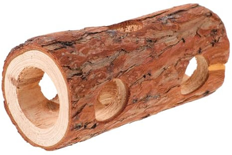 COLLBATH Tunnel Bois pour Hamster Tubes Et Cachette Grotte Naturelle pour Jeu Et Sommeil