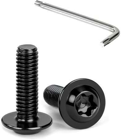 Tunejoy Viti a Testa Bombata Torx Nero con Flangia M6 x 20 mm Vite a Testa Esagonale Bulloni in Acciaio Inox A2 V2A Viti a Brugola con Chiavi a T30 Filettatura Completa 20 Pezzi