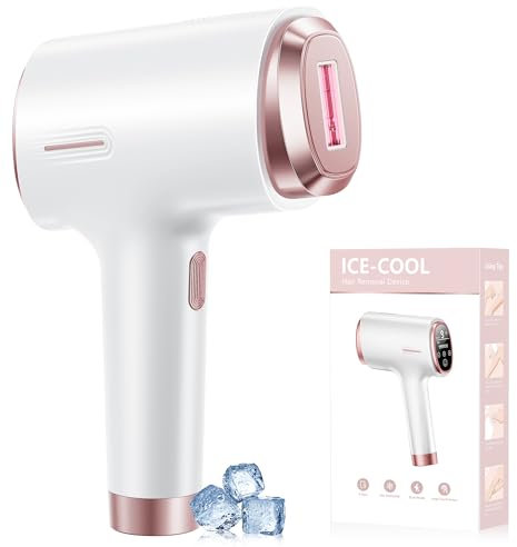 3 in 1 Epilatore Laser con Raffreddamento a Ghiaccio 21 J Epilatore Luce Pulsata con 600NM-1200NM Rosso, 9 Livelli di Energia, 999,900 Flash per Bikini, Ascelle, Viso, Corpo