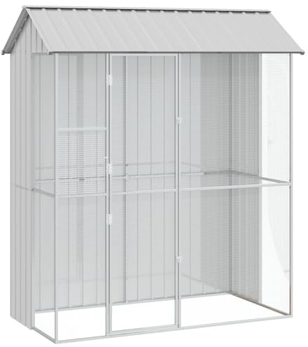 Emmtore Aviario de Acero Gris 215x110x247 cm