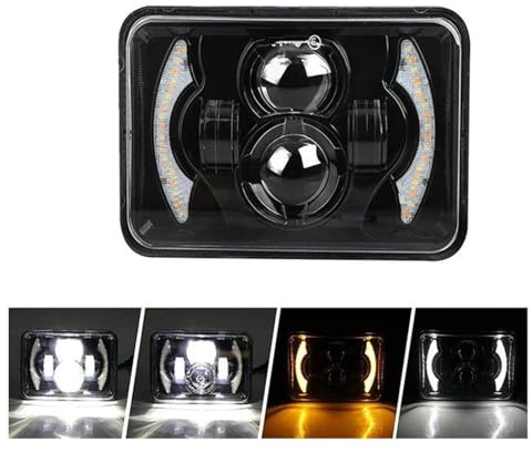 WSUMKH Faro Principale Fari Faros Delanteros LED H4 80W 4 X 6 Pulgadas Proyector Luz Alta Y Baja Luz Trabajo Conversión Automóviles Y Camiones Todoterreno H4651 H4652 H4656 H4666 Faros(PC 1)
