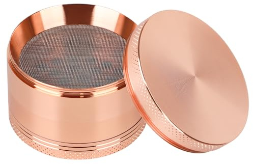 CJUNTYXF 2.5 Inch Large Spice Mills, Manual Adjustment, Magnetic Top, Kitchen Utensil (Rose Gold)