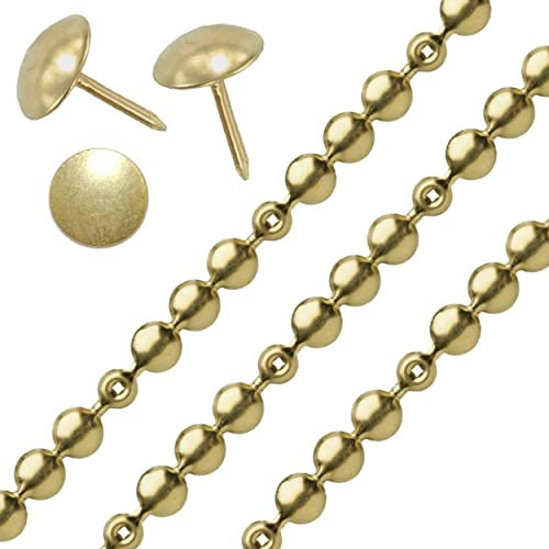 2 Meters of Upholstery Nail Stud Strips Brass Plated Finish INCULDING Nails for Sofa, Settee OR Chair