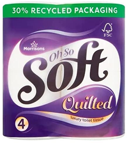Morrisons Even Softer Quilted Comfort Tissue, 4 Pack