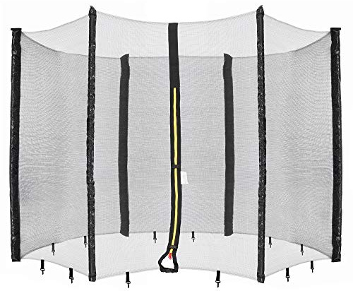 AREBOS Filet de sécurité pour Trampolines Filet de sécurité | Ø 244cm | 6 poteaux | Résistant aux UV, résistant aux intempéries, à Mailles serrées, verrouillable