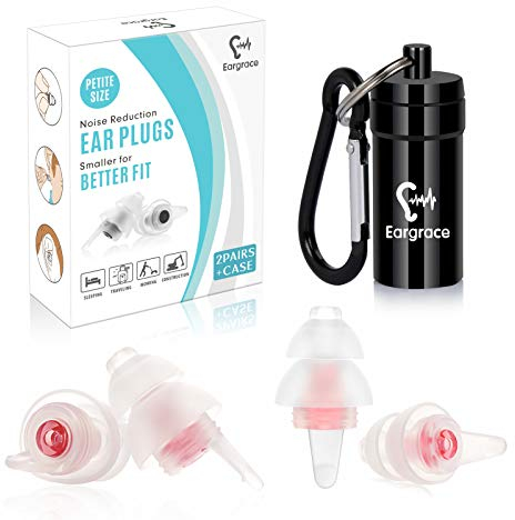 Ohrstöpsel zum Schlafen, Eargrace 2 Paar Soft Noise Reduktion Gehörschutzstöpsel für kleine Gehörgänge, gegen Schnarchen, Reisen, Konzerte & laute Veranstaltungen