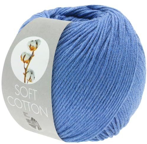 LANA GROSSA Soft Cotton | Weiches Baumwollgarn mit modernem Mikrofaseranteil | Handstrickgarn aus 70% Baumwolle & 30% Polyacryl | 50g Wolle zum Stricken & Häkeln | 140m Garn FB28