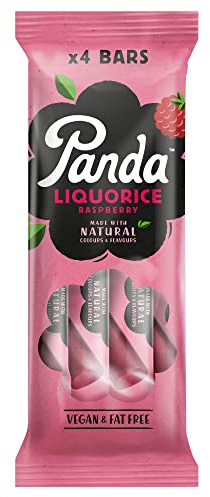 Panda ® | Barrette di Liquirizia al Lampone Morbido Naturale | Confezione da 32 Gr x 4 Barrette