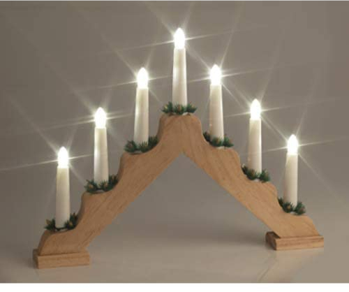 Star-Max Arco luminoso a LED in legno, bianco caldo, 42 x 32 cm