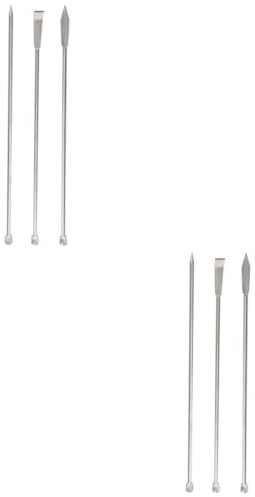 GLEAVI 6pièces Cuillères à Échantillon Acier Inoxydable Outils De Laboratoire Multifonctionnels Pour Médicaments Et Poudres