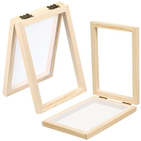 ULDIGI 2stücke Rahmen Holz Für Papierherstellung DIY Bastelwerkzeug Holzrahmen Bastelholzrahmen Papierherstellungsform Druckrahmen Bastelrahmen Papierherstellungsrahmen Holzrahmensieb Bas