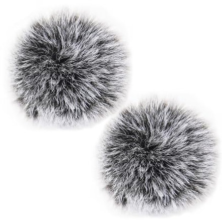 FLYAMAPIRIT Mikrofon Windschutz für DJI Mic, Pelziger Wind Muff Pop Filter Kompatibel mit DJI Wireless Lavalier Mic, Pelz Mikrofon-Abdeckung Schalldämmung (2 Stück) (2 Stück-Grau)