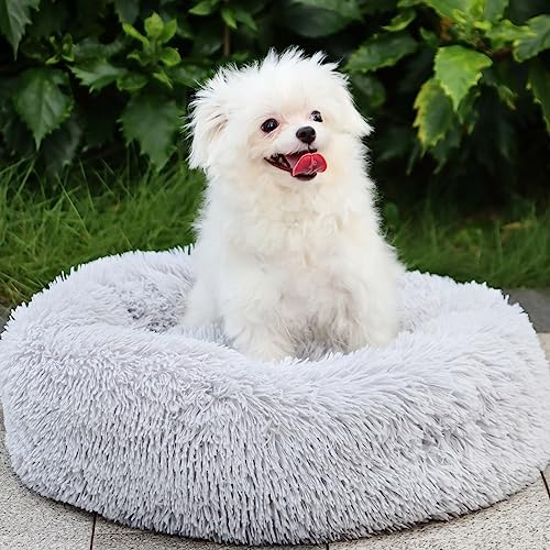MDDK DY Cama Perros Grandes 70 cm, Cama Antiestrés Perro Lavable y Suave, Cojín Gato y Perro Antideslizante, Ideal Todo el Año, Gris