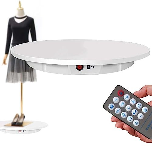 Supporto Girevole Elettrico Professionale per Esposizione, Piatto Girevole Automatico a 360° con Telecomando, Diametro 60 cm, Portata 150 kg, per Esposizione Fotografica in Negozio