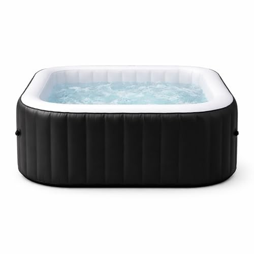 Tempo Style - Piscina Idromassaggio Quadrata ARMONIA 4 Posti | Spa Gonfiabile con Riscaldamento, Sistema Filtrazione e Copertura con Accessori Inclusi