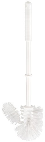 Haug - Escobilla de baño con limpiador de bordes (tamaño pequeño, polipropileno), color blanco