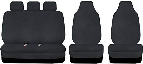 Sakura SS5370 Car Seat and Headrest Coverss - Full Set of Heavy Duty Waterproof Protectors in Black - Universal Easy Fit - Wipe Clean