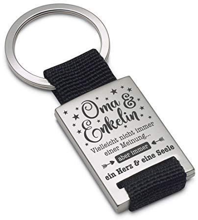 Lieblingsmensch Schlüsselanhänger Modell: Ein Herz und eine Seele (Oma - Enkelin) - Textil