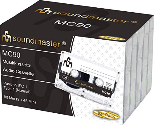 Soundmaster MC905P Fünf Leerkassetten Kompaktkassette Audiokassetten (IEC1)