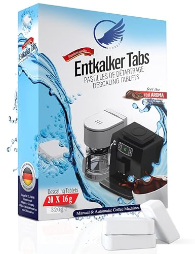 Entkalkungstabletten für Kaffeevollautomaten & Kaffeemaschinen - 20 Tabs - kompatibel mit Jura,Siemens EQ-Series, Bosch, Miele, Melitta, Krups, Tassimo uvm Made in Germany