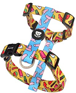 DUKIER - Arnés Clásico para Perro, Chaleco Antitirones, Ajustable y en Forma de H para Mascotas, Homologado, con Cierre de Seguridad de 4 Puntos, Diseño de Sweets con Doble Impresión, Talla S