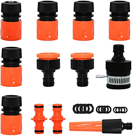 Ram© Tap Connector Indoor Outdoor Kitchen Hose Connector Hose Pipe Garden Mixer Connectors Part x 15 Pieces