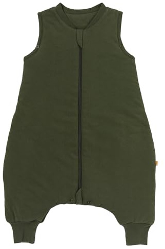 schlummersack Sacco nanna con piedi, per tutto l'anno, 2,5 Tog, 80 cm, oliva, sacco a pelo con gambe per una statura di 80-90 cm, sacco nanna per tutto l'anno