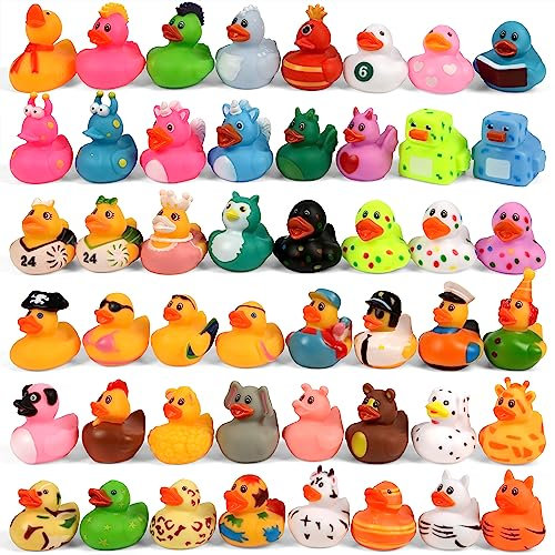 36 Pack Rubber Ducks in Bulk,Assorted 2 Inch Cute Rubber Duck Toy in 36 Varieties for Kids Pool Activity,Mini Floater Duck for Baby Shower,Baby Bath Accessories
