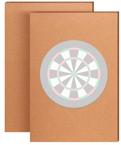 Sasylvia Kork-Dartscheiben-Rückseite, 91,4 x 61,4 x 1,3 cm, Wandschutz, Dartscheiben-Rückwandschutz, Dart-Umrandung, Rückseite für Wand, Bulletin-Display-Bereich, 2 Stück