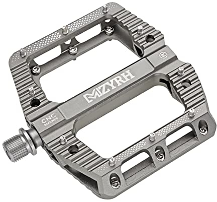 MZYRH Mountainbike-Pedale mit 3 abgedichteten Lagern, 9/16 Fahrradpedale, rutschfeste leichte Aluminiumlegierung Fahrrad-Plattform-Pedale für Mountainbike, Rennrad (Silber)
