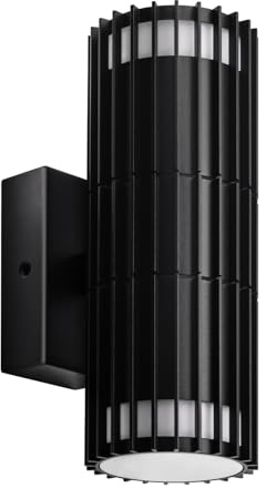 Kerry Up and Down Outdoor Wall Light, Mains Powered, Black, Cage Design | Modern Cage Design in Black Aluminium, IP44 and GU10 Bulb up to 35W, Not Included, for Entrances, Patios and Garages