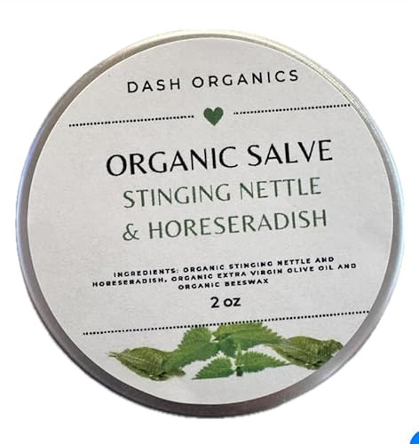 Organic Herbal Salve | 2oz | Lavender Scented | Made with Organic Extra Virgin Olive Oil (Stingign Nettle and Horeradish Leaves)