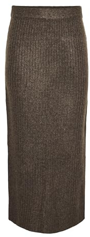 PIECES Long Knit Skirt Pctulle MW Jupe Longue en Tricot Pwp BC, Morel, L Femmes